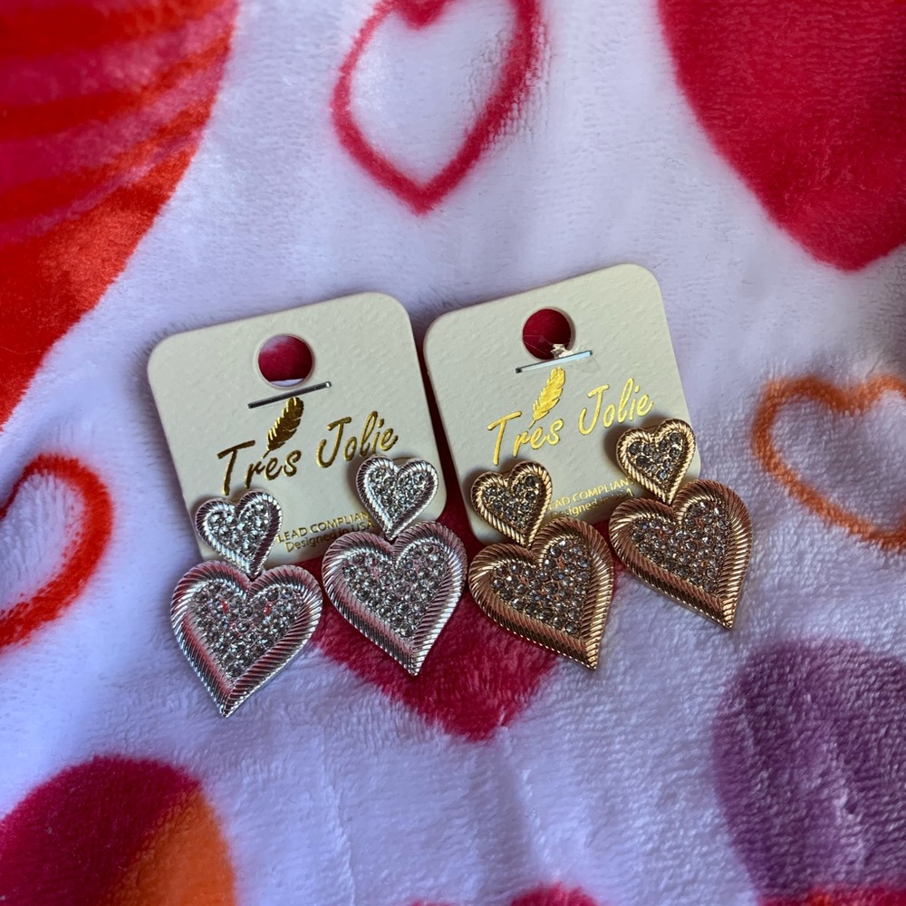 Double Heart Studs